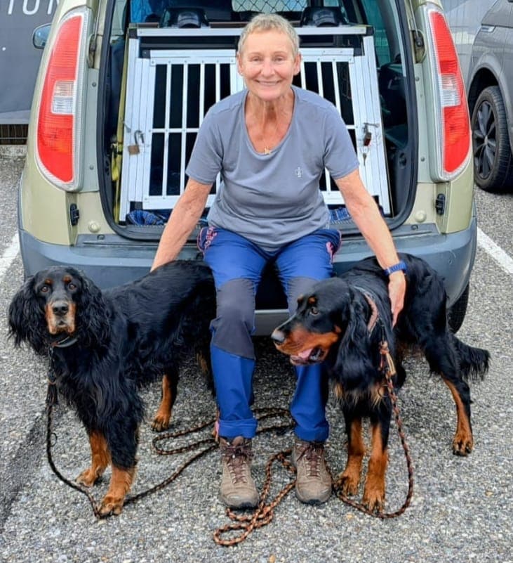 Christa mit Geordie und Nugget